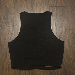 Women’s Black Glitter Top Crop Top Cutout Live to be Spoiled Size Medium